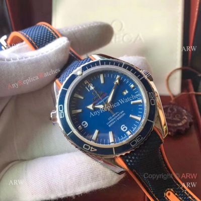 Omega Seamaster Planet Ocean Copy Watch SS Blue Dial Blue Bezel